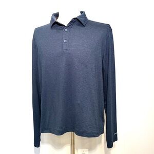 G.H. Bass & Co. Navy Long Sleeve Polo Shirt, Size M